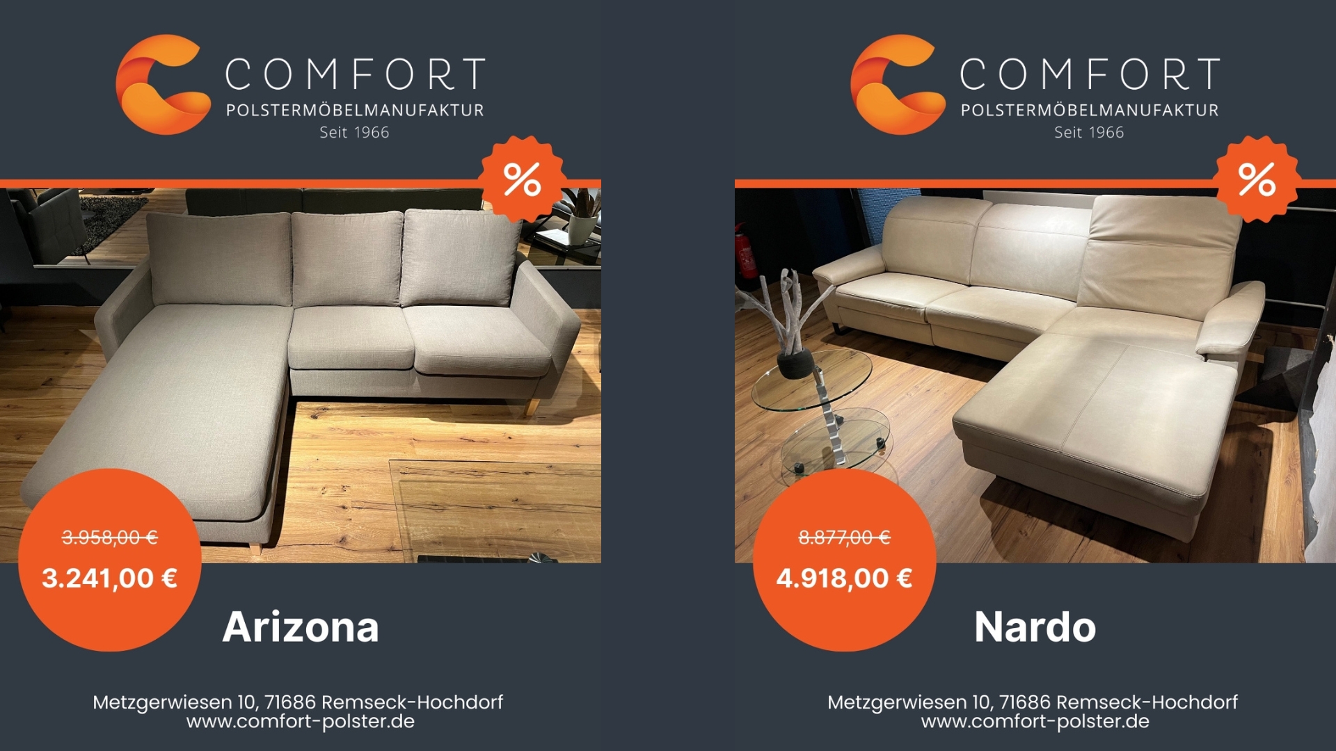 Sale Modelle Arizona und Nardo