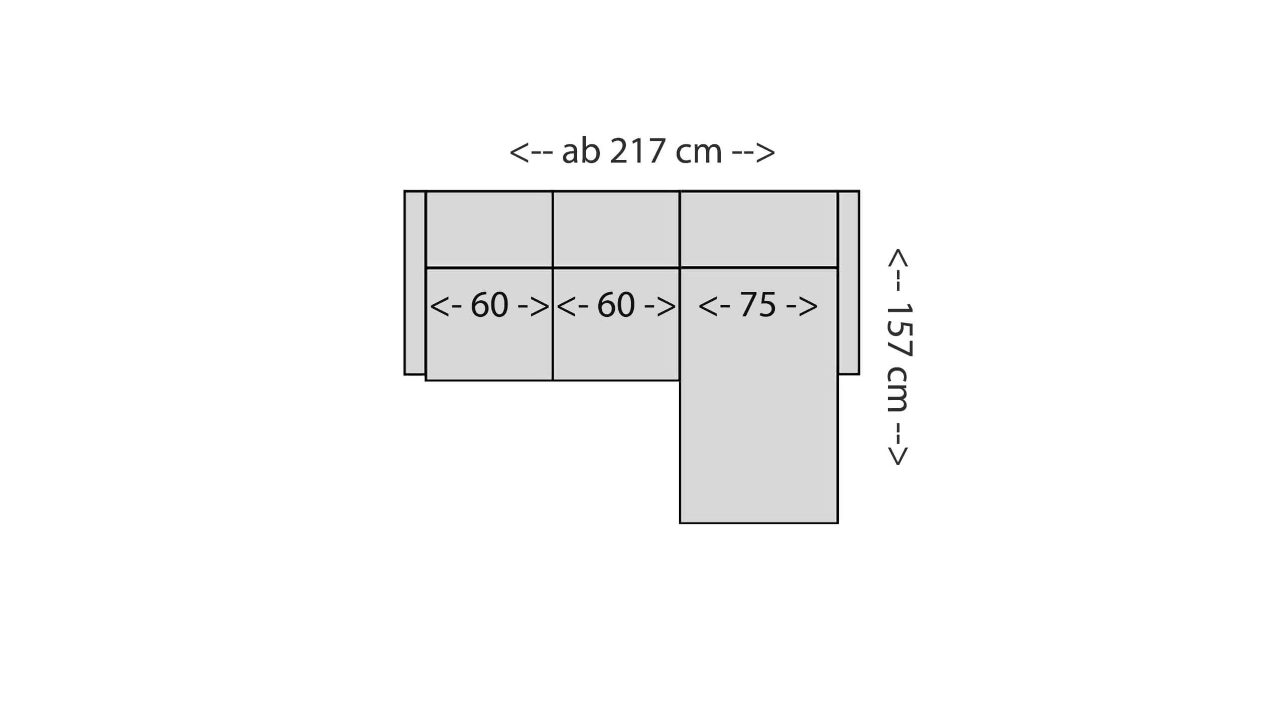 Vision 2-Sitzer mit Longchair Skizze