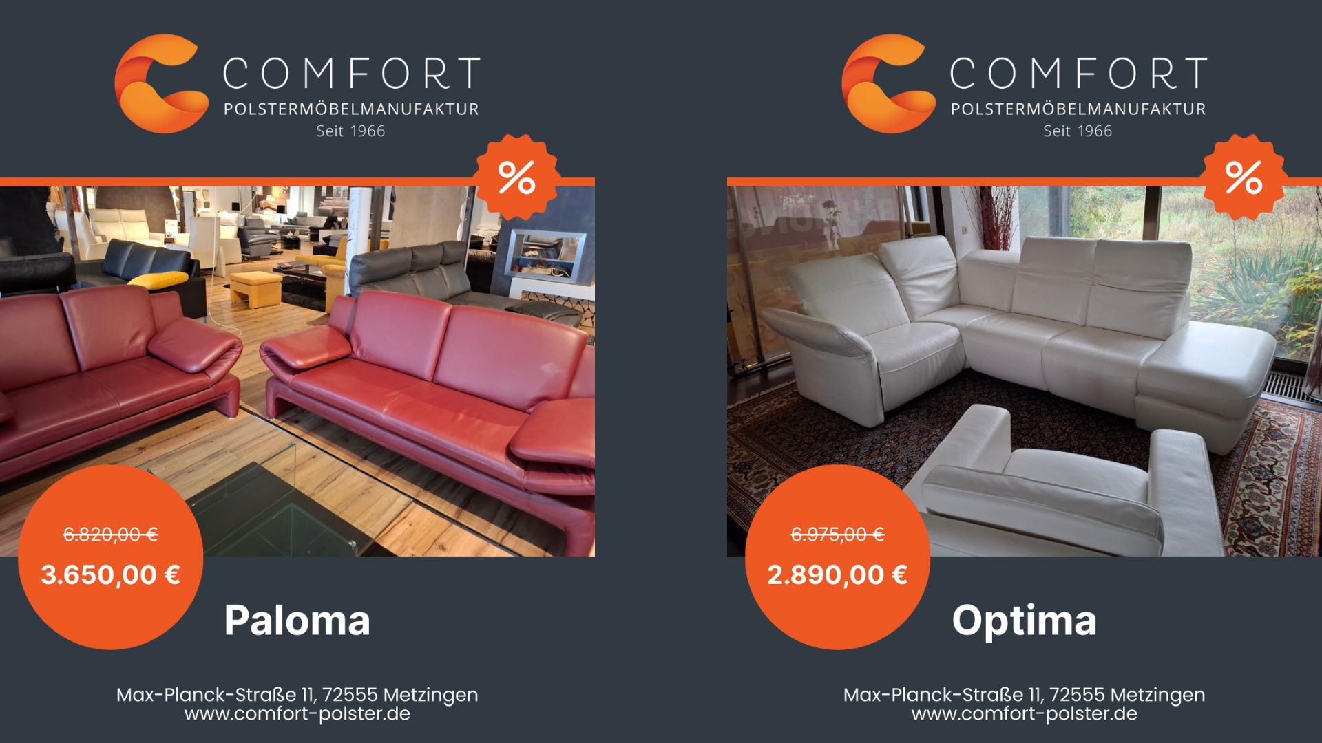 Sale Modelle Paloma und Optima