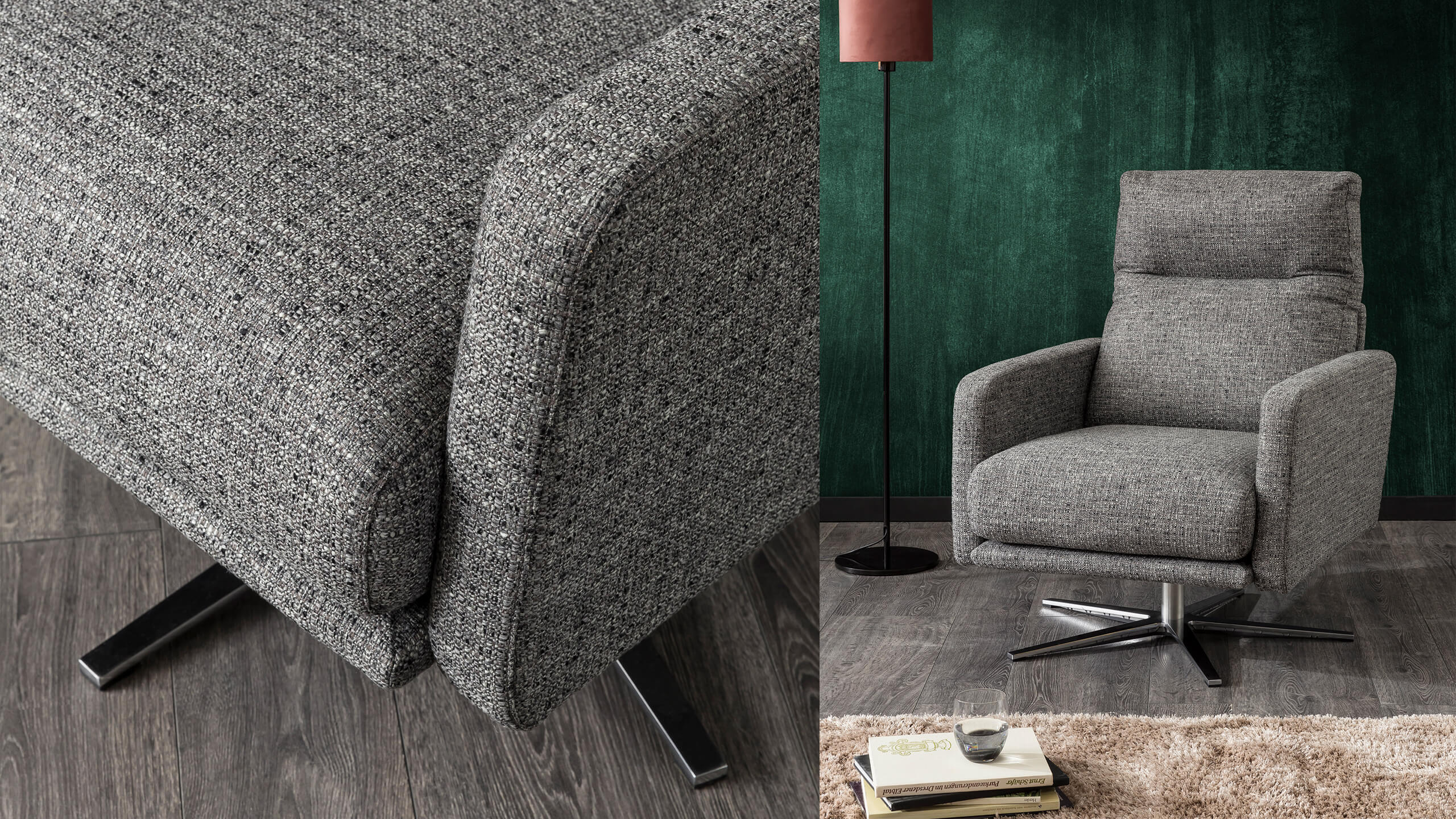 Cilia Sessel in Stoffbezug grau