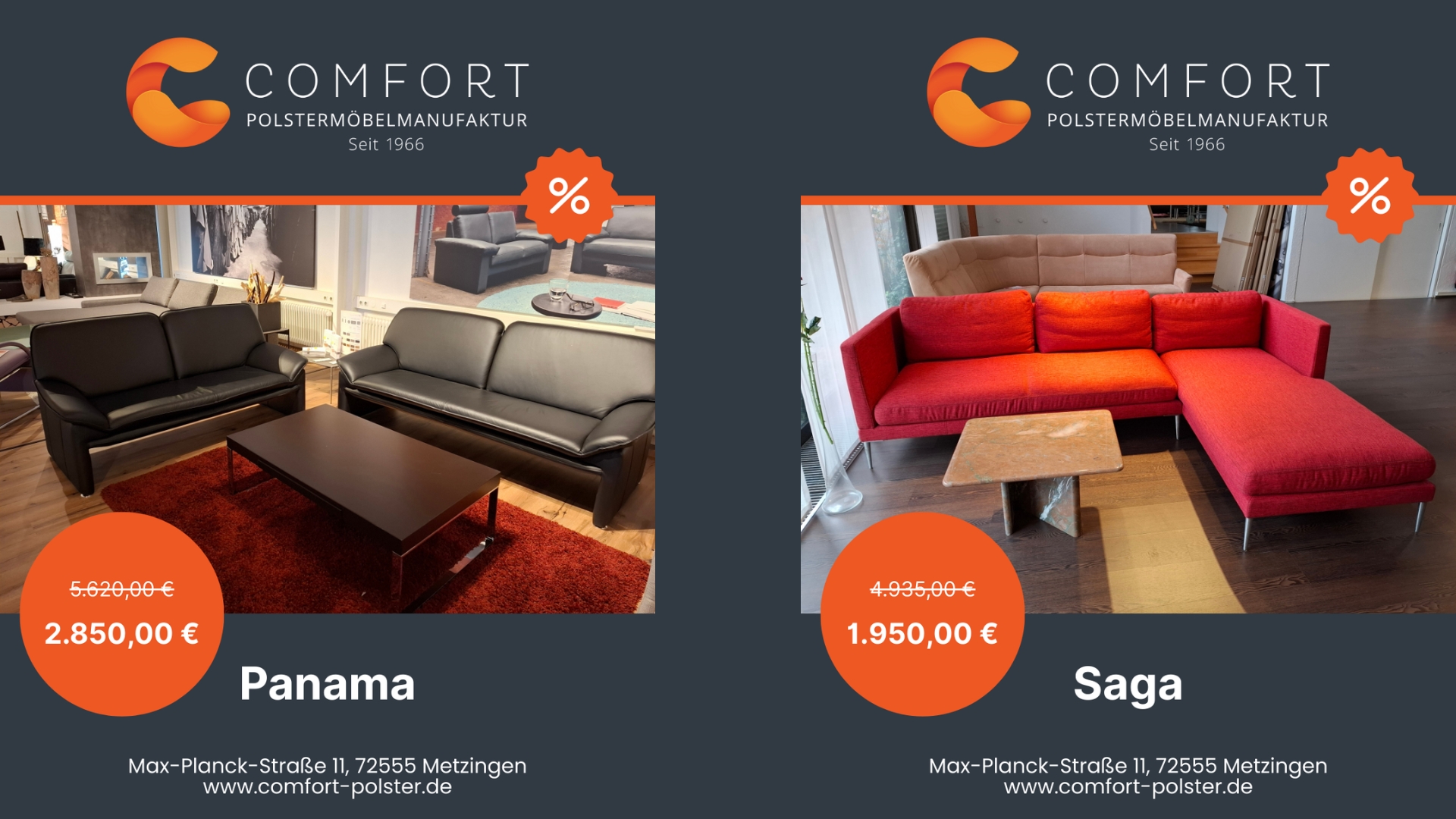 Sale Modelle Panama und Saga