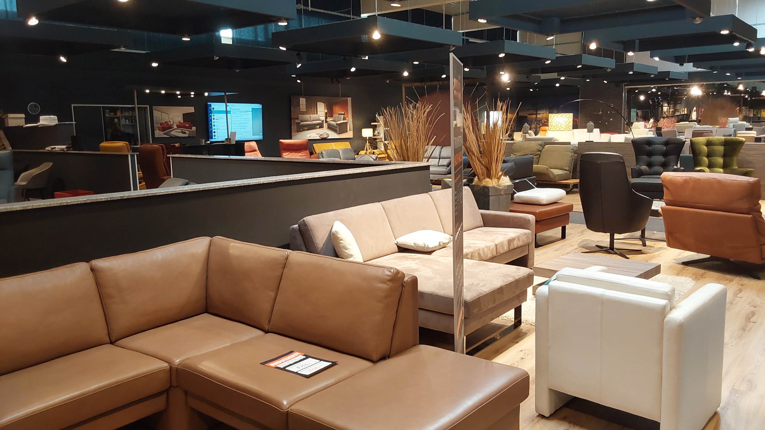 Handgefertigte Ledersofas in der Ausstellung von Sedea