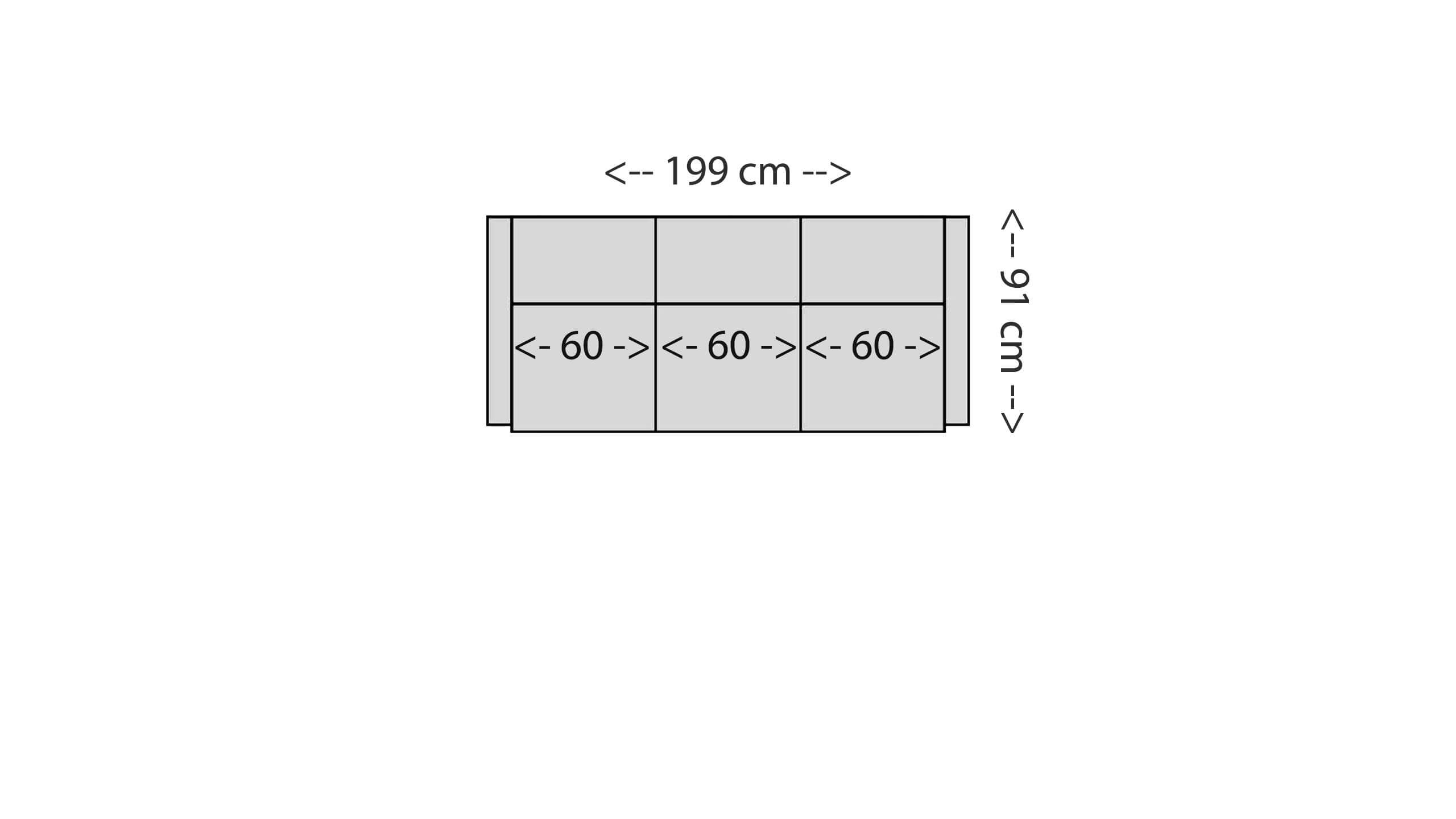 Lario 3-Sitzer Dreiteiler Skizze