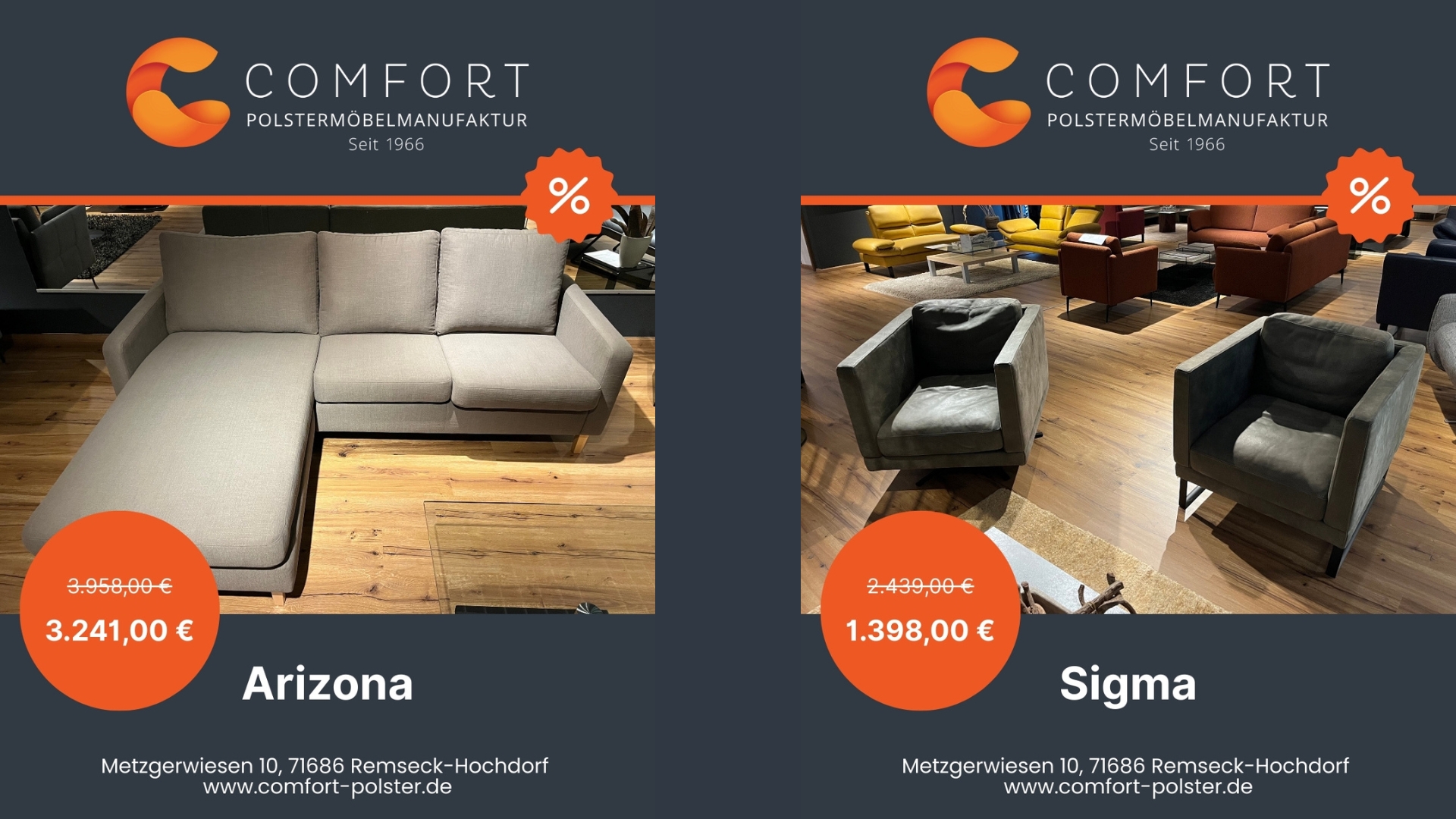 Sale Modelle Arizona und Sigma